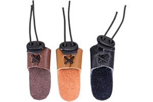 BESPORTBLE Archery Thumb Guard Thumb Ring Guard Leather Gear Tab Handmade for Hunting Reurve Takedown Bow 3 Pcs