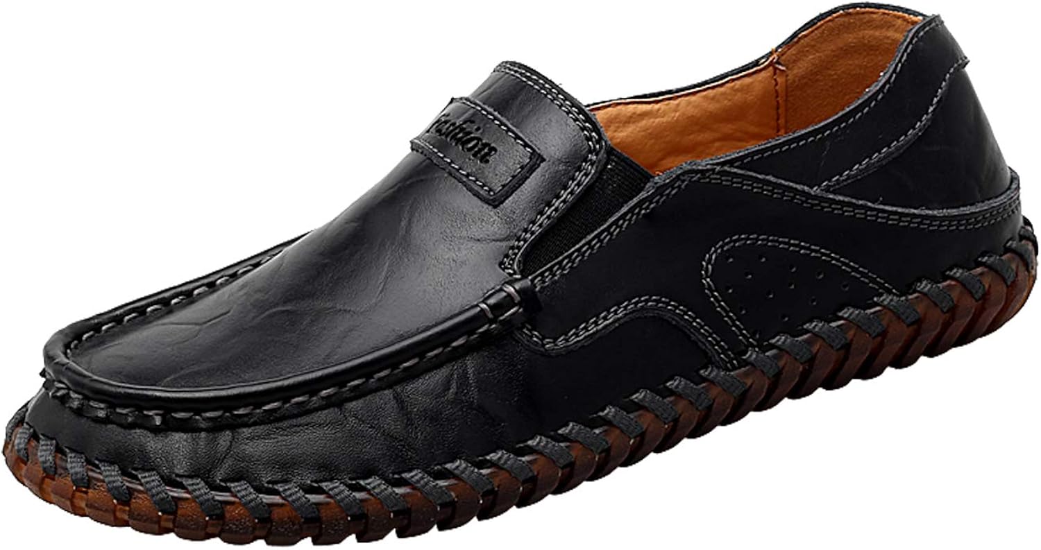 Mens Loafers Handmade Breathable Genuine Leather Boat