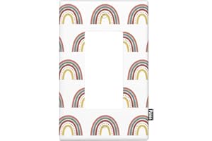 Pznen Boho Rainbow Rocker Wall Plate Standard 1-Gang Cute Cartoon Rainbow Rocker Switch Plate Covers for Boys Girls Nursery Room