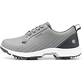 FitVille Men's Wide Golf Shoes with Replaceable Spikes, Arch Support & High-Rebound Cushioning for Long-Distance Walking