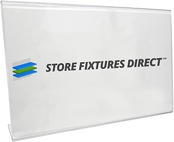 Amazon Com Large Horizontal Slanted L Shaped Acrylic Counter Top Sign Card Holder 7 H X 11 W 1 Unit Office Products