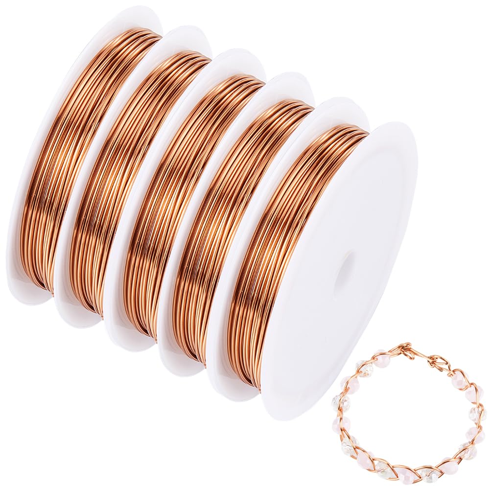 SUNNYCLUE 15M Copper Wire - 0.8mm 20 Gauge Bendable Jewellery & Beading Wire for Crafting & Wrapping