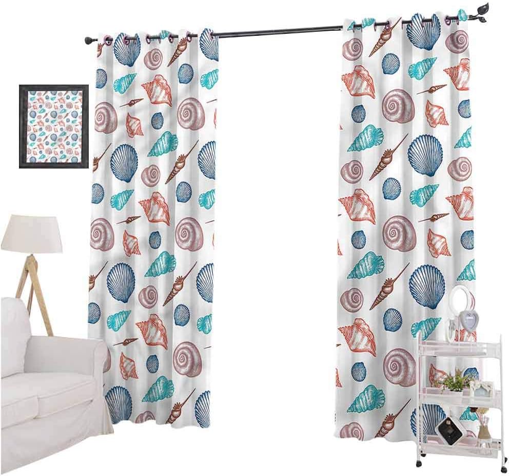 nooweihome Nautical Curtains for Living Room Seashells