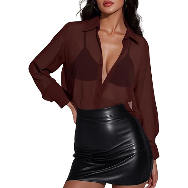 Verdusa Women's Sheer Mesh Long Sleeve Crop Top - Rhinestone Detail Black See-Through Tee - View #3