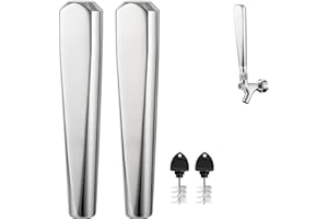 Hgkeke 2 PCS Beer Faucet Handles All 304 Stainless Steel Keg Tap Handle Standard 3/8" Thread American Draft Beer Tap Handles for kegerator Tower for bar