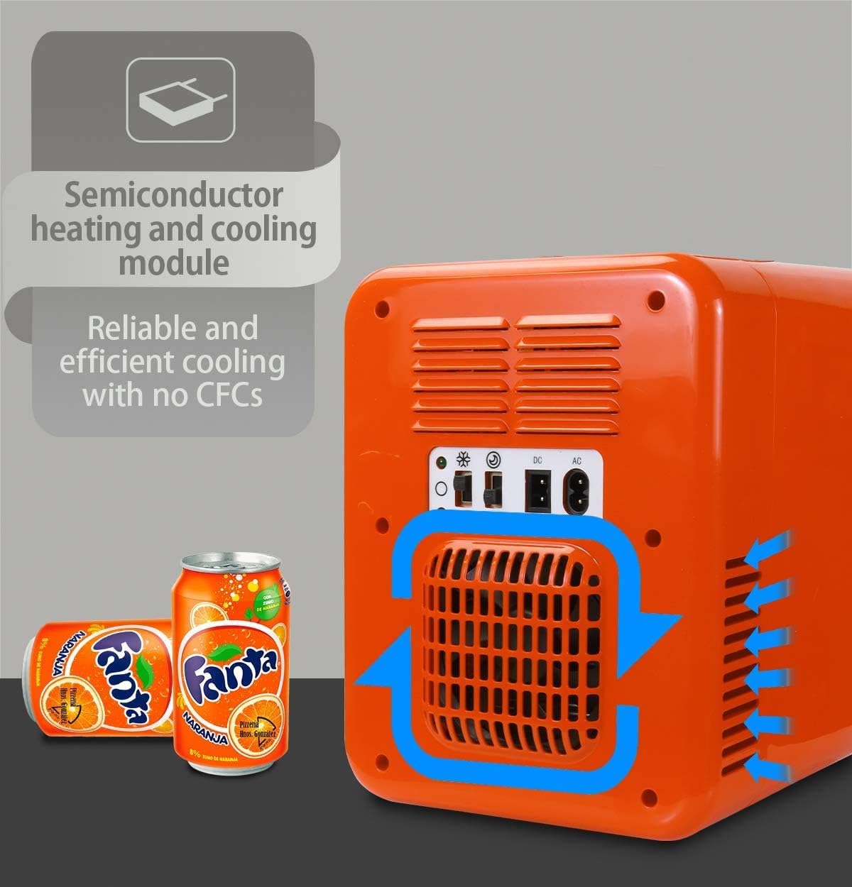 Koolatron Fanta Mini Fridge, Refrigerator for Bedroom Skincare Office Portable Table Top Beverage Cooler - Image 4