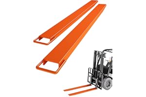 DEXSO Fork Extensions, 60inch Length Pallet Fork Extensions, 4.5inch Width Forklift Extensions, Heavy Duty Steel Pallet Forklift Extensions, 1 Pair, Orange