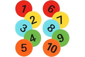 ZIECE Numbered Poly Spot Markers 9inch Non-Slip Rubber Floor Dots for Gym, Flat Cones with Numbers Agility Markers Poly Spots for Classroom Dance Sports Soccer Basketball Speed Agility Training