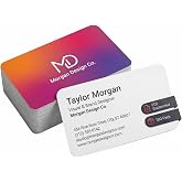 Custom Business Cards with Rounded Corners, Pack of 100, 250GSM Paper | Add Your Design or Logo, 10PT Durable Matte, 3.62 x 2.12 Inches, Double Sided Print, For Small Business and Events