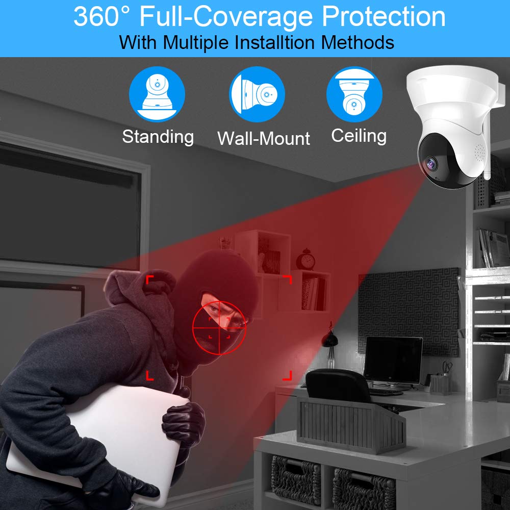 TENVIS HD IP Camera - Wireless IP Camera with Two-way Audio, Night Vision Camera, 2.4GHz & 720P Camera for Pet Baby Monitor, Home Security Camera Motion Detection Indoor Camera with Micro SD Card Slot