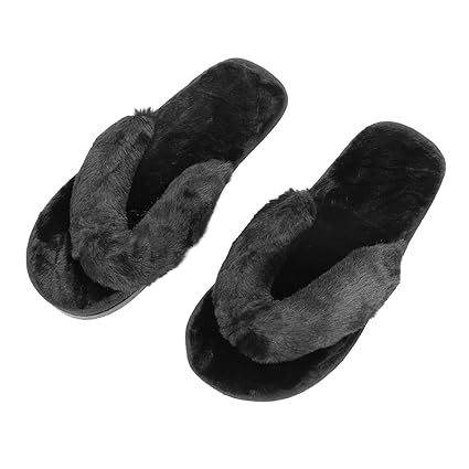 Qchomee Women S Fashion Plush Flip Flops Cozy Memory Foam Spa Plush Bedroom Slippers Indoor Slide Shoes Thong Slippers Home Fluffy Comfort Warm