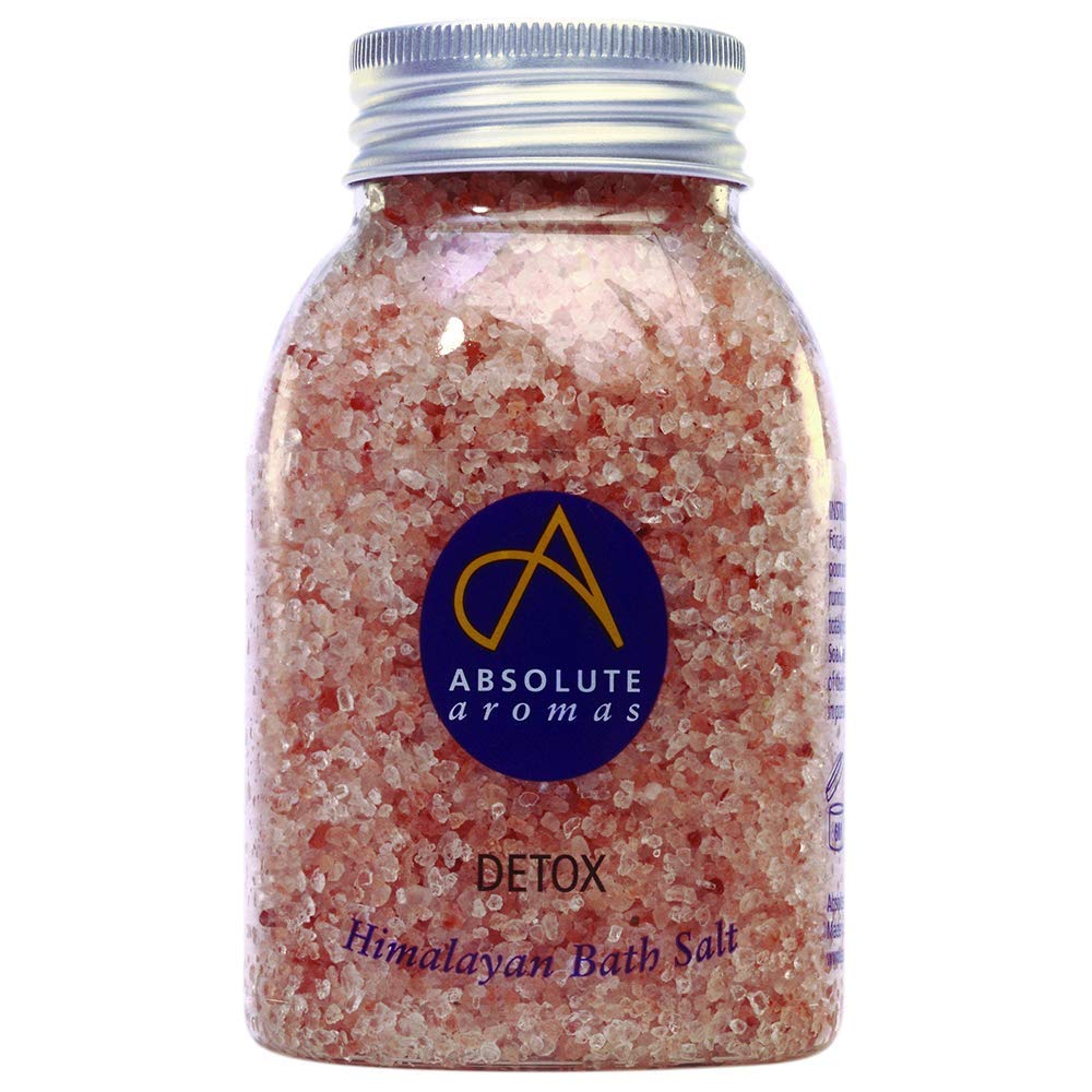 Absolute Aromas Detox Bath Salts 290g - Natural Pink Coarse Himalayan Salt Infused with 100% Pure Essential Oils of Cedarwood, Grapefruit, Geranium and Juniperberry