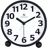 Lafocuse 4 Inch Silent Alarm Clock, Analog Alarm Clocks Non Ticking for Bedrooms Bedside Desk Table with Night Light and Snoo