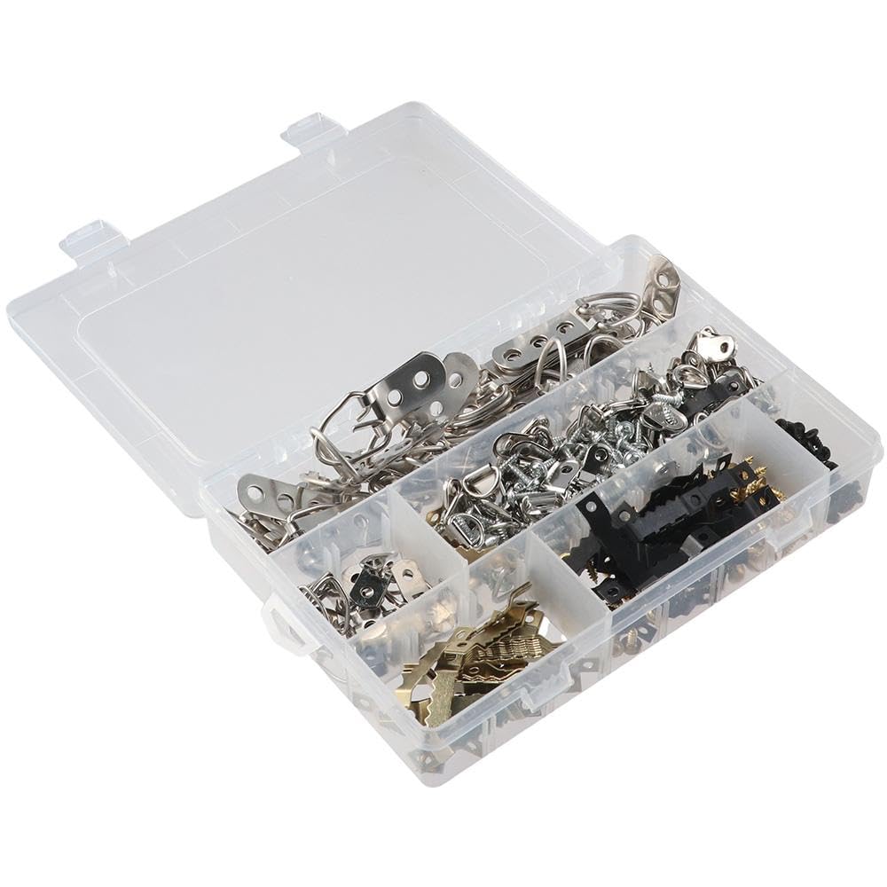 Upluckey Picture Hangers Kit 415Pcs Stainless Steel Heavy Duty Hanging Nails with Screws Picture Hanger Assortment Home Office