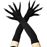 Dzrige Halloween Costume Paw Gloves Witch Claw Gloves Long Gloves with Fingernails for Halloween Party Decoration Supplies