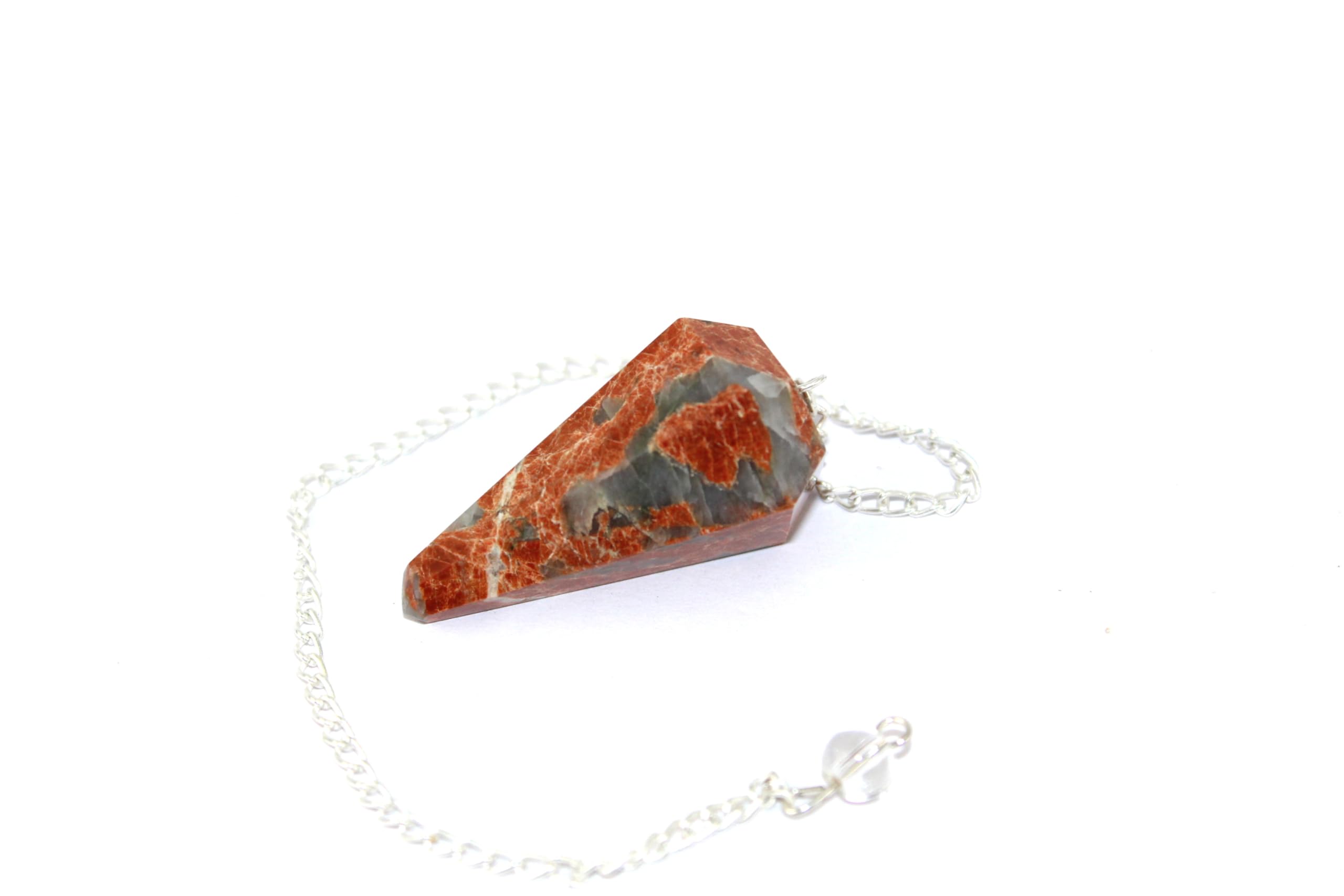 Jet International Unakite Cone Shaped Pendulum Faceted Crystal Therapy Booklet Gemstone