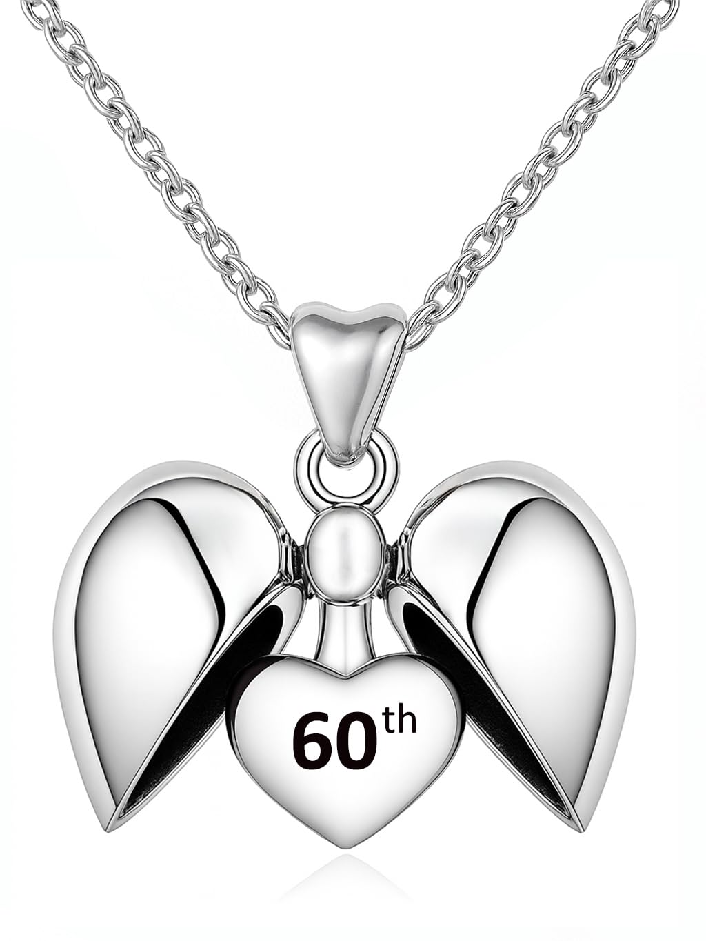 LSDesigns 60th Birthday Heart Necklace & Pendant Charm 925 Sterling Silver 60 Her Girls Women - Gift Box — image 1