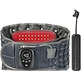 Cordless Heating Pad for Back with Red Light Therapy, Inflatable Decompression Back Belt with Electric Pump, Lumbar Support Lower Back Brace for Men and Women, for Lower Back Pain Relief