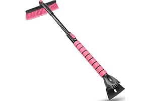 SEAAES 35 Inch Ice Scraper and Snow Brush for Car Windshield, Extendable Snow Scraper Brush with Foam Grip for Truck SUV Vehi