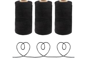 Anvin 984 Feet Cotton Twine Natural Jute Twine Packing Twines Bakers Twine Black Twine Wrapping Butchers Baking Arts and Crafts Gardening(Pack of 3, 10 Ply 2mm Thick)