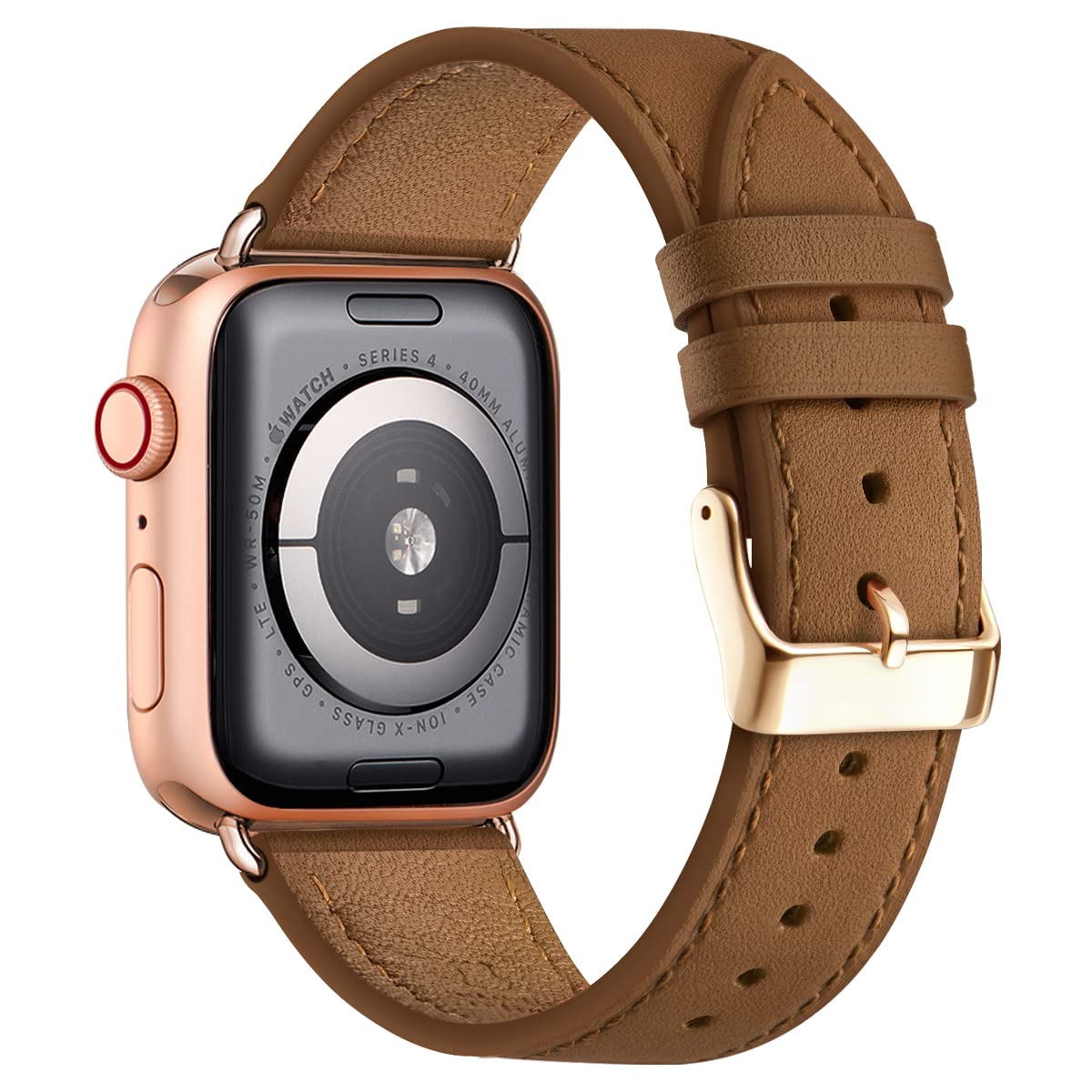 QAZNZ Leather Straps for Apple Watch Strap 40mm 42mm(Series 11 10) 41mm 38mm,Women Men Replacement Strap for Apple Watch Series 9 8 7 6 5 4 3 2 1 & iWatch SE 1/2/3,Ultra 3/2/1