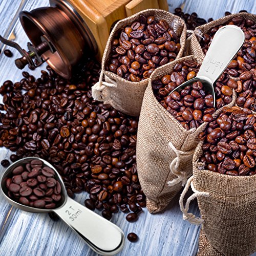 image for 1Easylife Endurance Stainless Steel Coffee Scoops, 2 Piece Ergonomic M