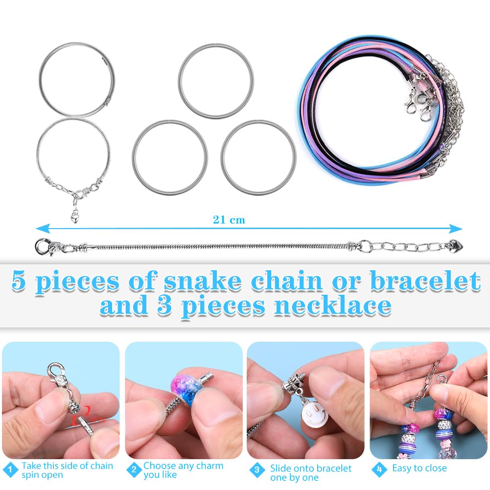 AIPRIDY 150 Pieces Charm Bracelet Making Kit,Unicorn Mermaid Crafts Gifts Set Can Inspires Imagination and Creativity,Jewelry Making Kit Perfect Gifts for Girls 5-12 Years Old (150 Pieces)