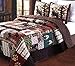Greenland Home GL-1510FMSQ 3 Piece Pom Pom Sand Quilt Set, Full/Queen