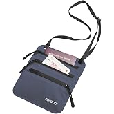 COCOON Secret Neck Wallet - 8 x 6 | Low-profile hidden neck wallet, Lightweight travel storage for passport, cash and cards, Comfortable adjustable strap