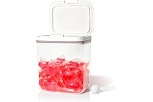 Gute Laundry Pod Holder with Lid - 67oz Sealed Automatic Pop-Up Dispenser, Laundry & Dishwasher Pods for Laundry Room Organization-2L