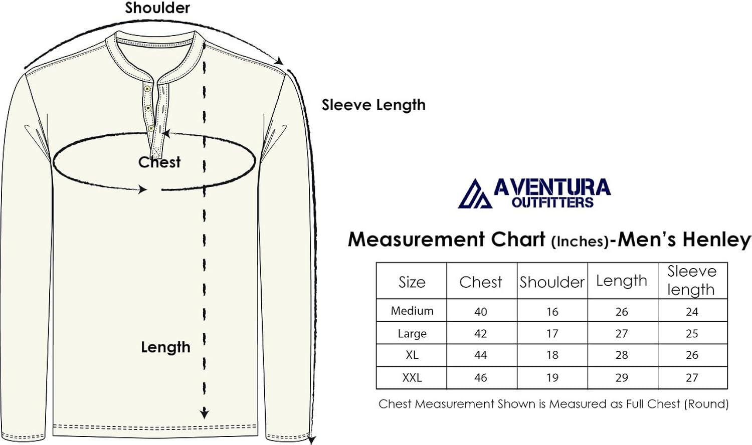 aventura outfitters men's henley full sleeves (light grey)