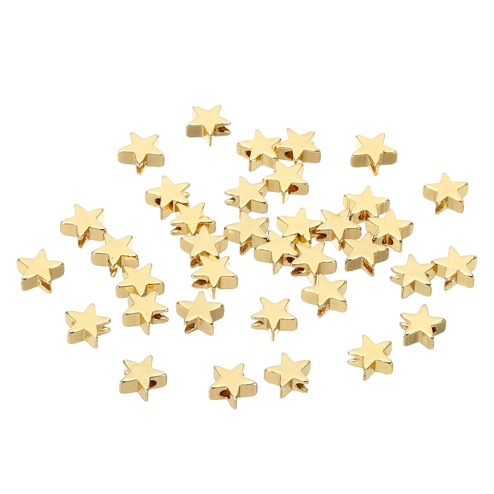 PATIKIL Pentagram Beads for Bracelets, 36 Pcs Gold Plated Pendants Loose Beads Brass Spacer Beads for Jewelry Making Necklace Bracelet DIY