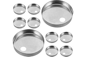 Lurrose 10pcs 60mm Stainless Steel Toilet Seat Screw Caps with Decorative Hinge Covers for Bathroom Toilet