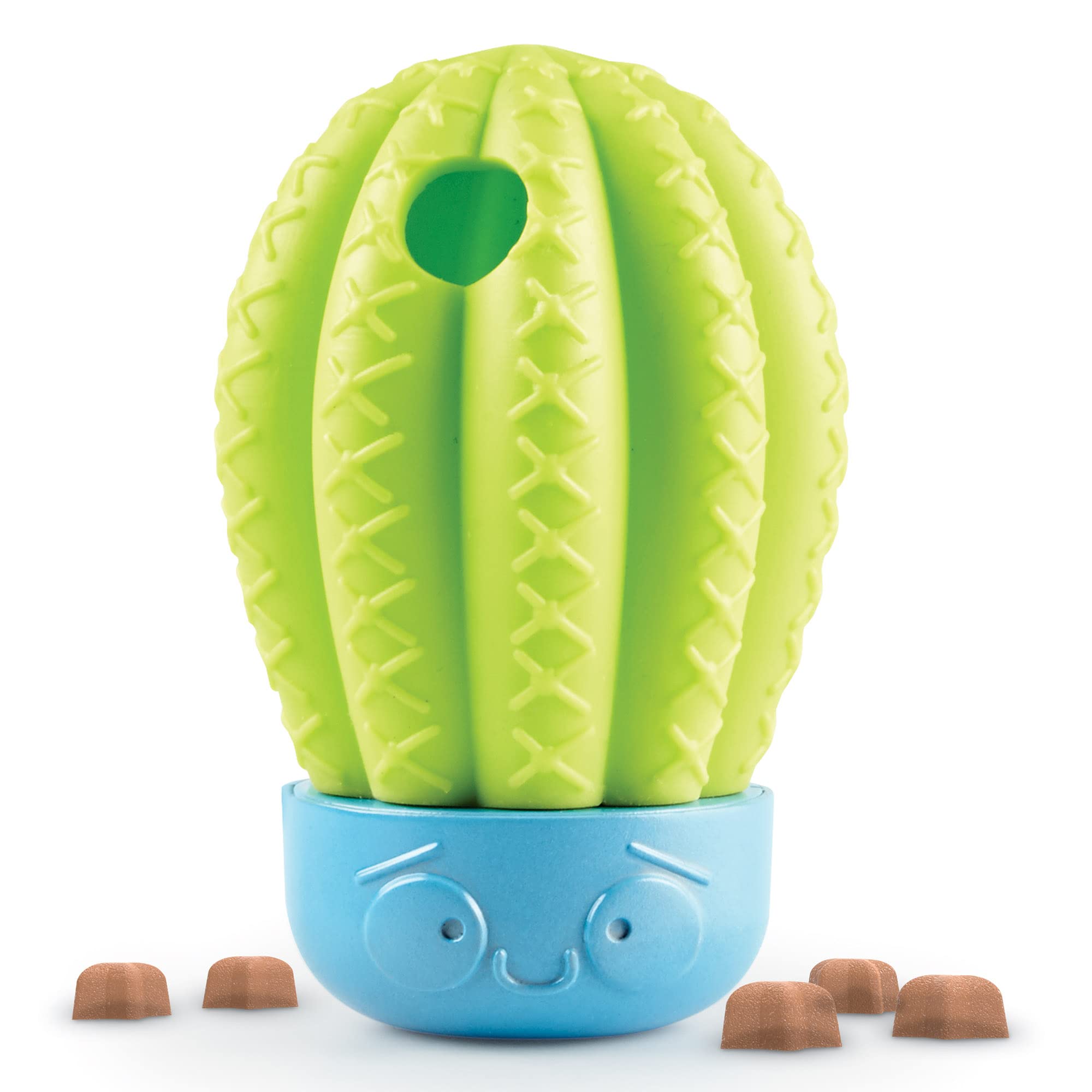 Brightkins Cactus Surprise! Treat Dispenser Puzzle for Pets, Interactive Dog Toys, Slow Feeding Game, 2 pieces
