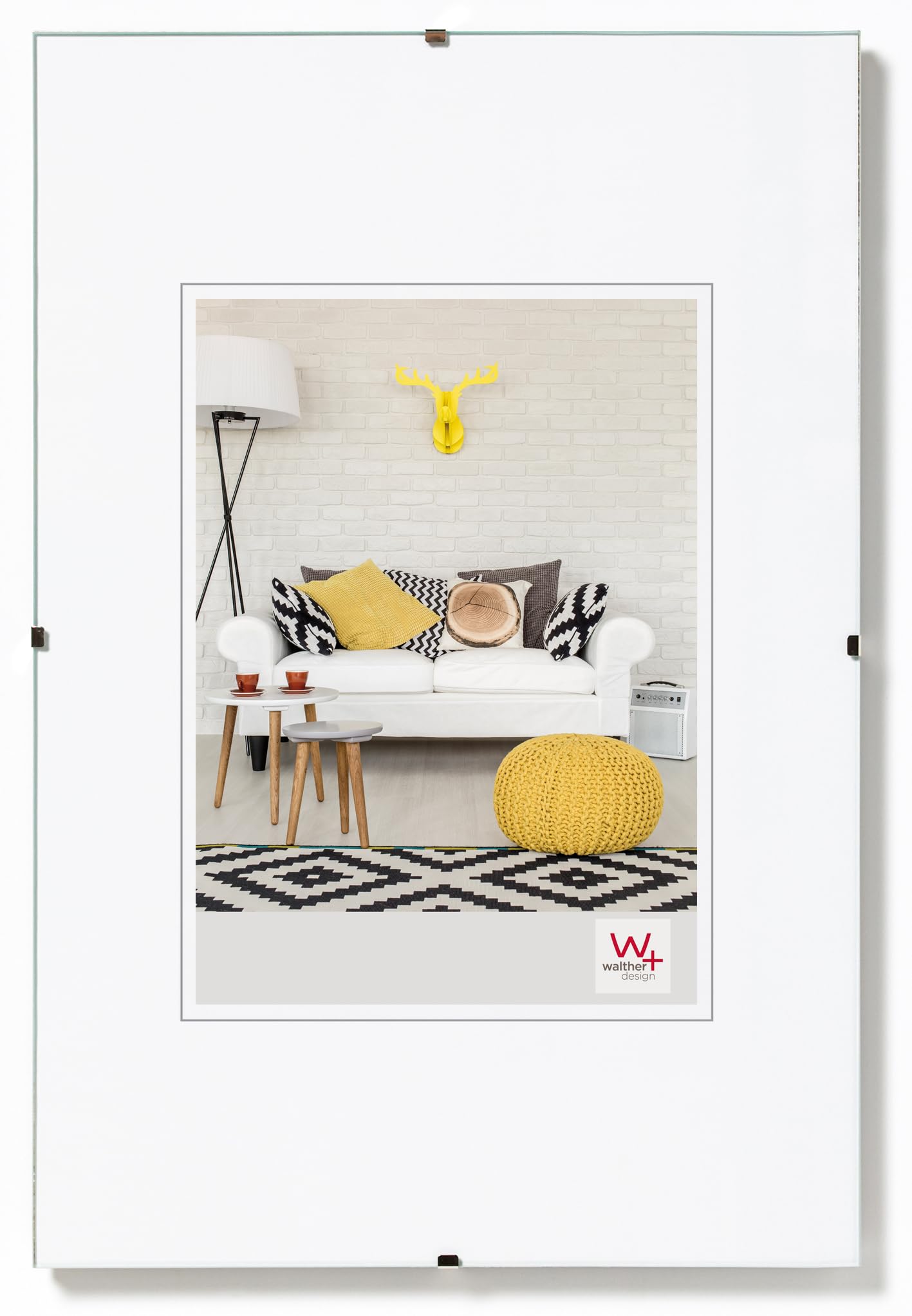 walther Design Picture frame clear Glass13 x 18 cm Frameless Picture holder RB318K