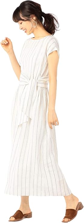 Amazon Co Jp ノーリーズ Nolley S リネンリボン付ワンピース 9 0035 3 07 008 36 ホワイト系4 服 ファッション小物
