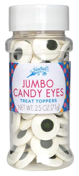 FESTIVAL JUMBO CANDY EYES TOPPERS, 2.5 OZ