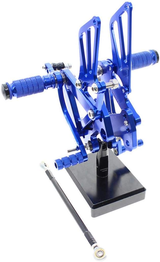 Kwolf Motorcycle Rearset Foot Pegs Rear Set Footrests Fully Adjustable Foot Boards for Kawasaki Ninja ZX6R ZX636 1999-2002 ZX9R 1999-2003 ZZR600 2005-2008 (Blue)