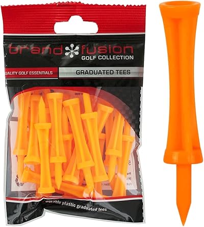 Graduated Tees The Golfers Club Orange Plastic 50mm 2.75in Tee Pack of 20