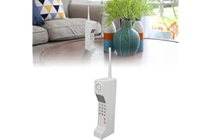 Gavigain Retro Mobile Phone,80s 90s Vintage Brick Mobile Phone Model,Simulation Photographic Props,Old Fashioned Cell Phone Template for Family Decoration(White)