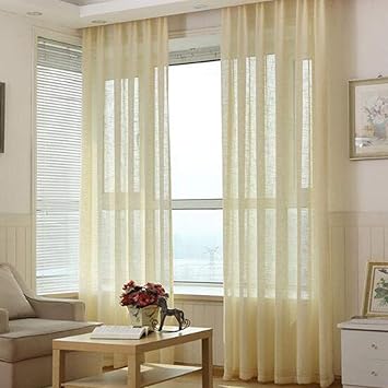 Cortinas Transparentes Moderna Sala de Estar Simple Dormitorio Cortina