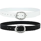 Earnda Leather Belts for Women Casual Fashion Waist Belt with Liquid Shapes Gold Buckle for Jeans Pants Dresses