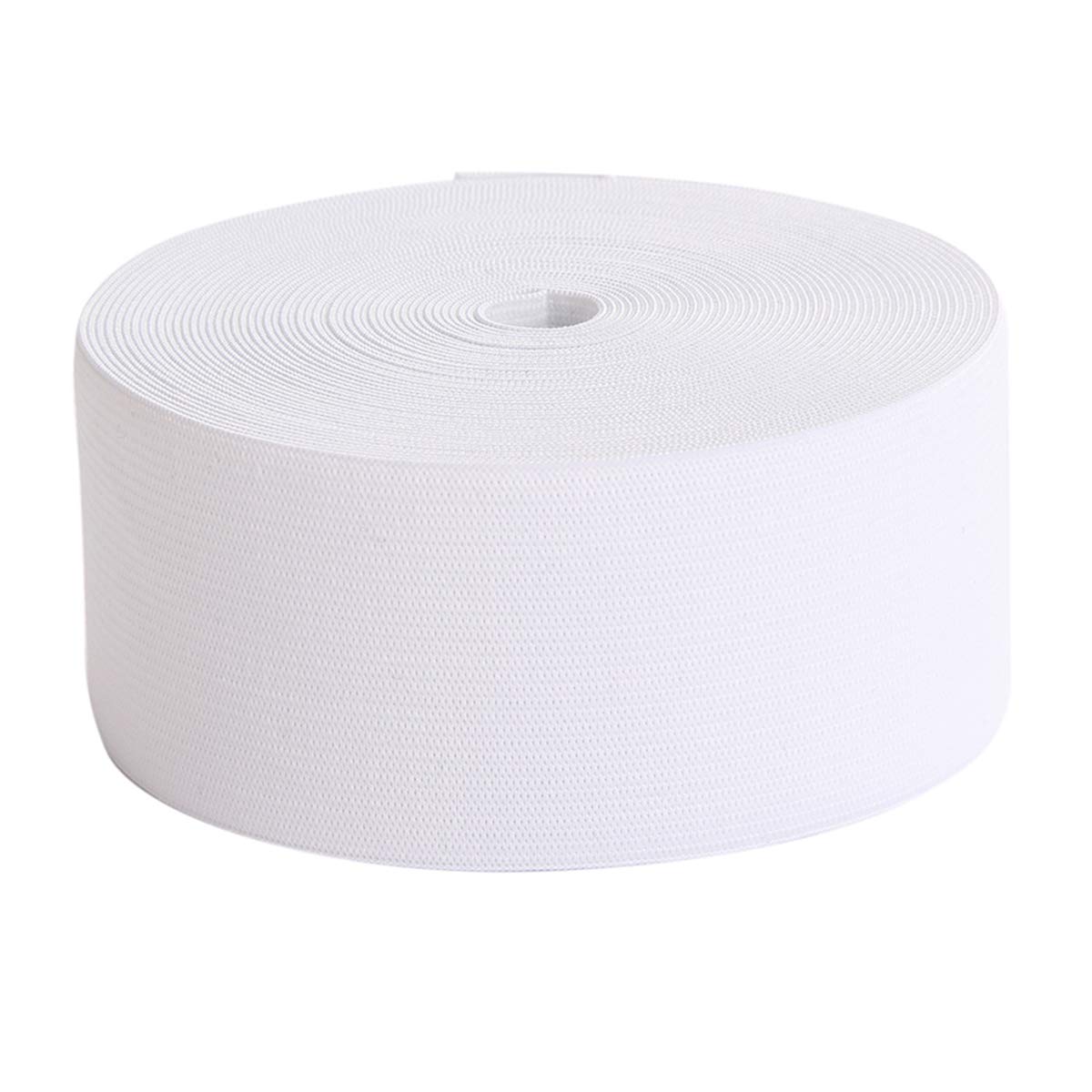 50mm (2 inch) Wide Flat Elastic Bands Waistband Tape White Sewing Bands Webbing Garment Sewing Accessories for Dressmaking/Sewing/DIY Crafts -15 Yards