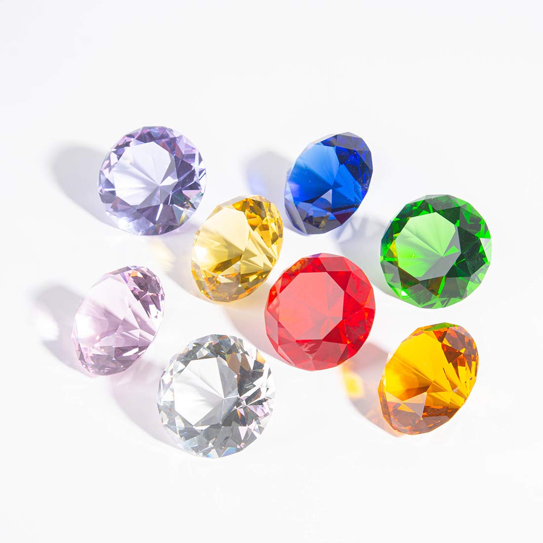 LONGWIN 50mm (2") Crystal Diamond Pirate Gems and Jewels Paperweight Table Decor Multicolor Christmas Centerpiece Gift