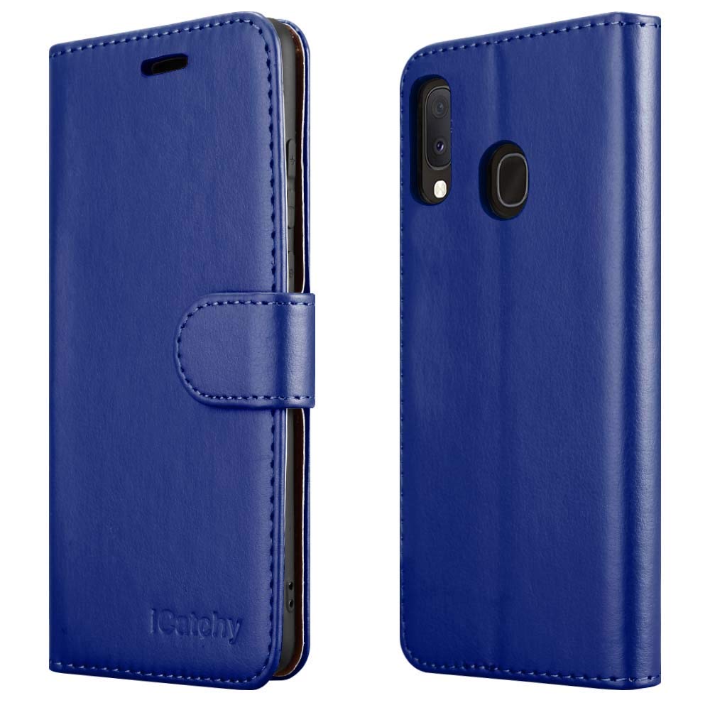 For Samsung Galaxy A20e Case Wallet Book [Stand View] Card Case Cover Magnetic Closure [Kickstand] Full Protection Premium Leather Folio Case Compatible with Samsung Galaxy A20E Phone Cover (Blue)