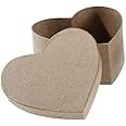 Darice Paper Mache Box Heart 4-1/2 x 4-1/2 x 2 inch (6-Pack) 2833-32