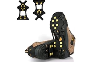 DTREEL Strong Non Slip Ice Cleats for Shoes and Boots, Stretchy Rubber Hiking Shoe Covers, Ice Snow Grips Traction Cleats Crampon for Walking on Snow, Great for Outdoors in The Winter.