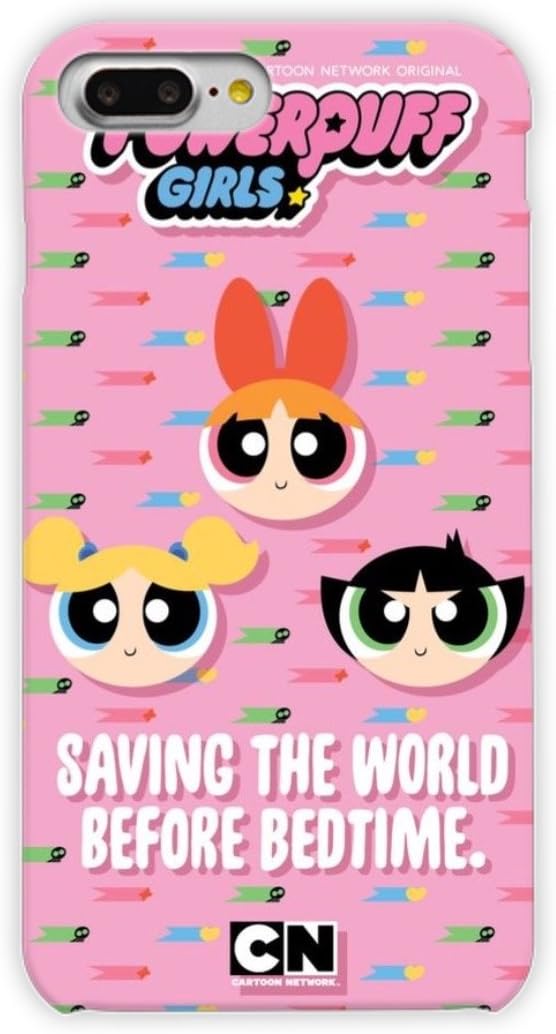Featuring The Powerpuff Girls Compatible with iPhone 7/8 Plus Soft Protective Case or Cover, Girly, Animate, Cartoon, Hello Kitty (Saving the world)