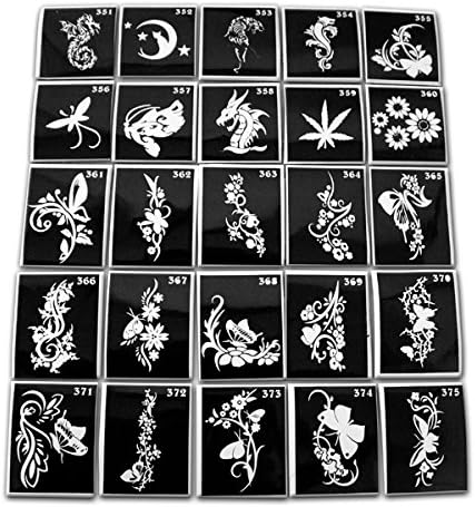 50 Three-layered Stencil (25 2). For Glue, Glitter Tattoos and Face Painting. (From the Catalog Artfancy From 351 to 375)