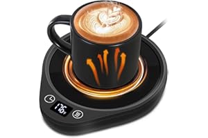 PUSEE Coffee Mug Warmer, Electric Large Candle Warmer Plate with 4H Auto Shut Off, 3-Temp Settings Coffee Cup Warmer for Desk Coffee Mug Heater Plate Candle & Coffee Warmer for Tea, Milk, Cocoa